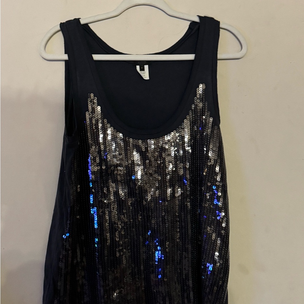 J. Crew black Sequin Embellished Tank Top
